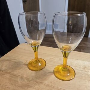 Amber Stem Wine Glass Set
